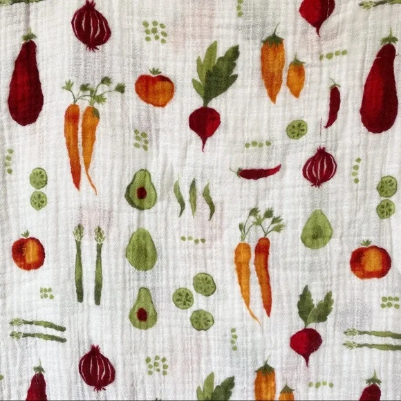 Little Unicorn Cotton Vegetable Garden Avocado Muslin Blanket Baby Swaddle - Picture 2 of 4